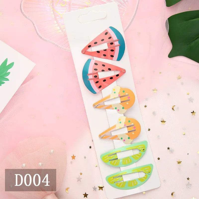 Hot Sale Girls Kawaii Cartoon Fruit BB Clip Snap Hair Clip Baby Hair Clips Pin Barrettes Accessories For Kids Girls