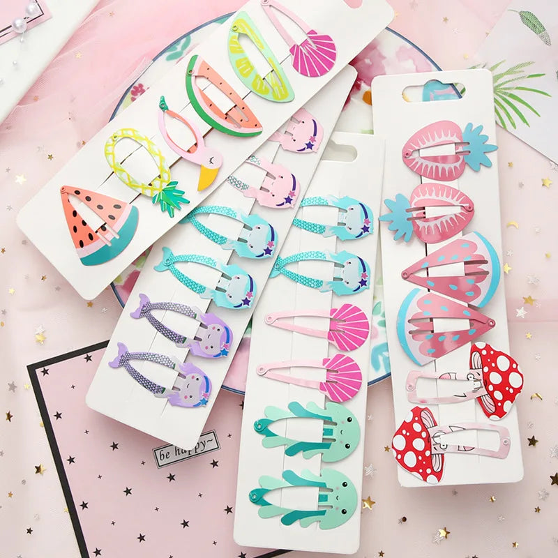 Hot Sale Girls Kawaii Cartoon Fruit BB Clip Snap Hair Clip Baby Hair Clips Pin Barrettes Accessories For Kids Girls
