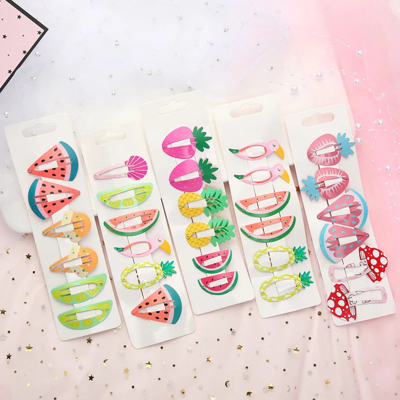 Hot Sale Girls Kawaii Cartoon Fruit BB Clip Snap Hair Clip Baby Hair Clips Pin Barrettes Accessories For Kids Girls