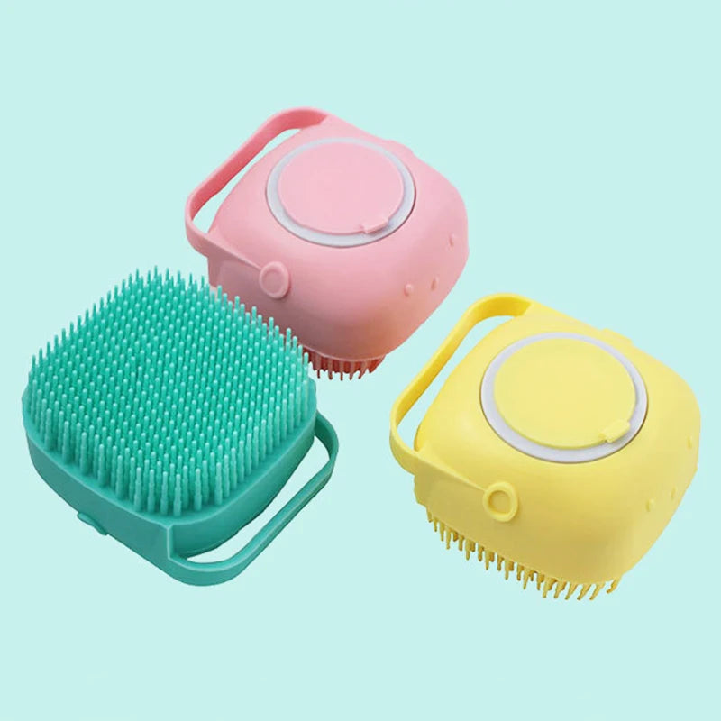 Silicone Shampoo Bath Brush Massage Comb Grooming Scrubber Brush Bathing Accessories Baby Kids Silicon Body Scrubber